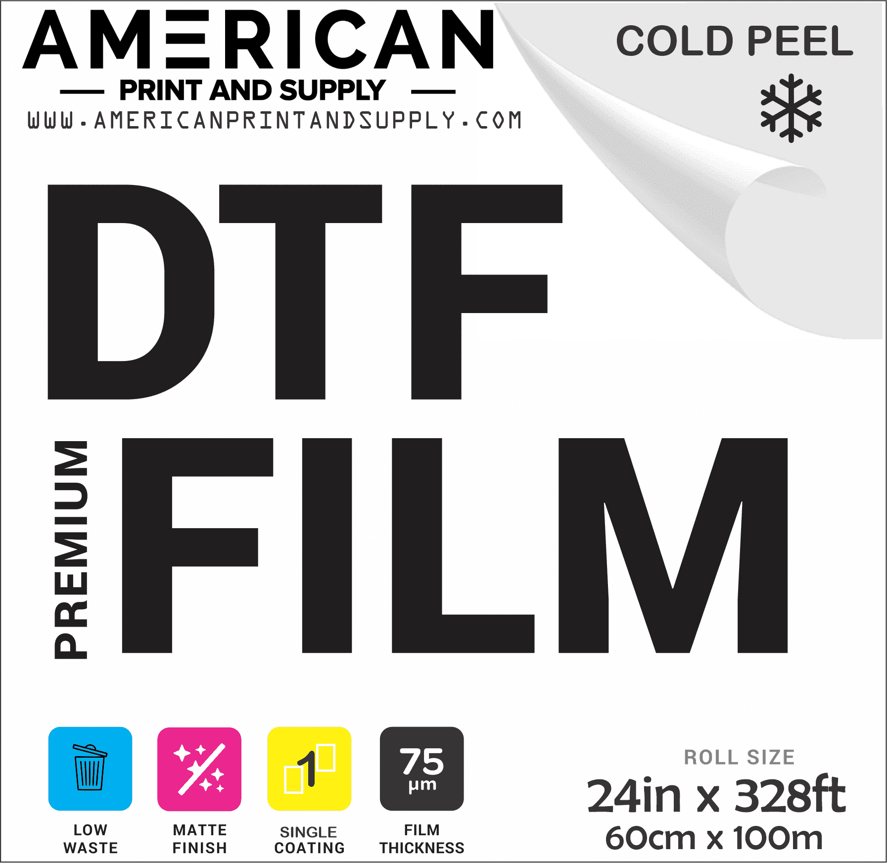 DTF 24″ Double Sided Film (Cold Peel)